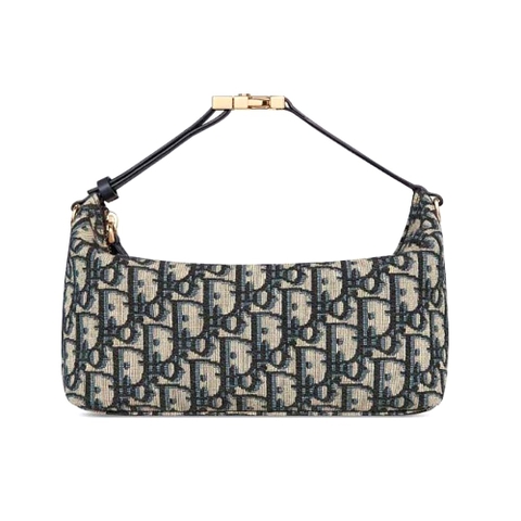 TÚI Dior Women Medium Diortravel Nomad Pouch Blue Dior Oblique Jacquard