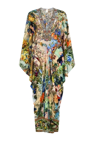 VÁY CAMILLA Silk Diamond Embellished V-Neck Maxi Dress High Classy Hoa Bạch Tuyết