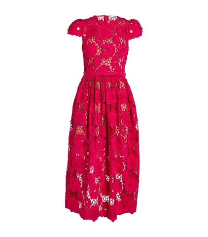 VÁY SELF-PORTRAIT Bouclé Embellished Midi Dress