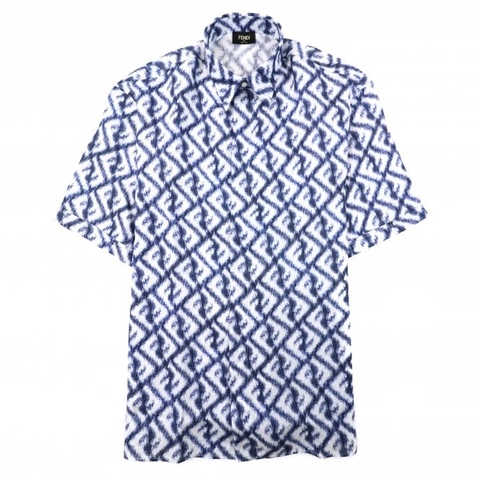 ÁO FENDI Linen Ff Chine Shirt Blue