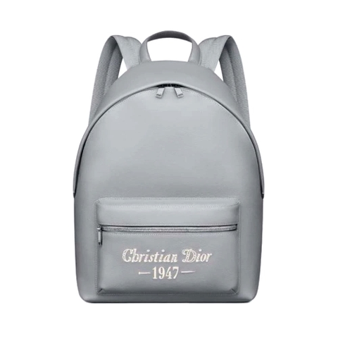 BALO Dior Rider Backpack Dior Gray Grained Calfskin with ‘Christian Dior 1947’ Signature