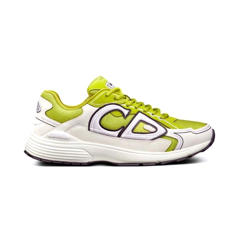 GIÀY DIOR Unisex CD Shoes B30 Low-Top Yellow Mesh and White Technical Fabric
