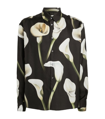 ÁO LANVIN  Silk Calla Lily Print Shirt