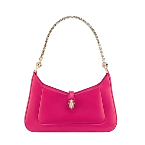 TÚI BVLGARI Women Serpenti Baia Small Shoulder Bag in Calf Leather-Pink