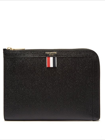 TÚI THOM BROWNE Mini pebbled-leather gusset pouch