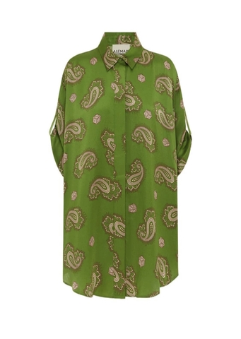 Bộ đồ hoa lá lụa xanh ALEMAIS High Classy