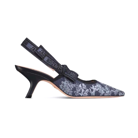 GIÀY Dior Women J’Adior Slingback Pump Blue Multicolor Embroidered Denim