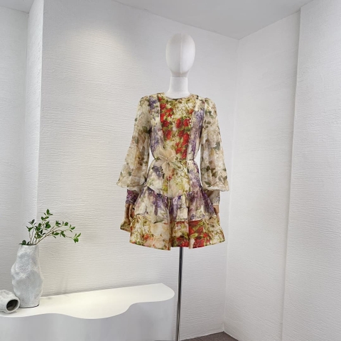 VÁY ZIMMERMANN Multi Color Floral Pirnt Vintage Mini Dress High Classy