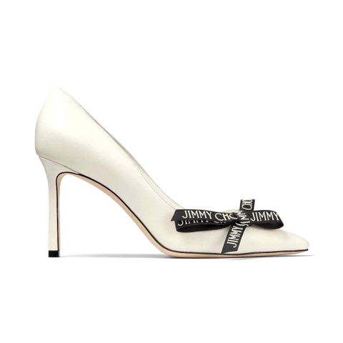 GIÀY Jimmy Choo Women Romy 85 Latte Nappa Leather Pumps with Jimmy Choo Bow
