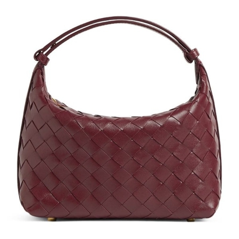 TÚI Bottega Veneta Women Mini Wallace Top-Handle Bag in Lambskin Leather-Maroon