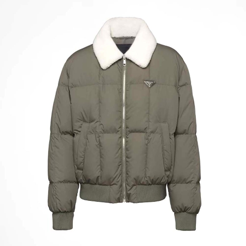 ÁO Prada Men Cropped Technical Cotton Down Jacket