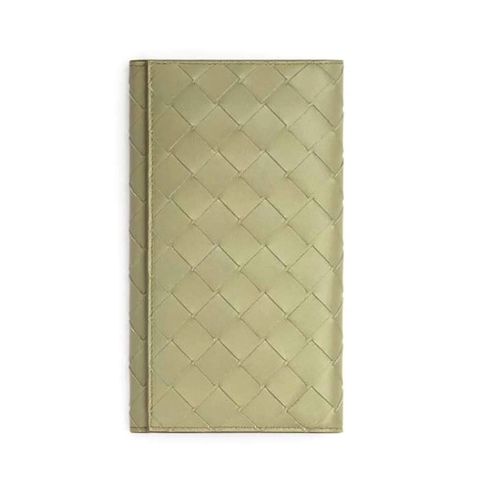 Ví Bottega Veneta Long Intrecciato Wallet-Green