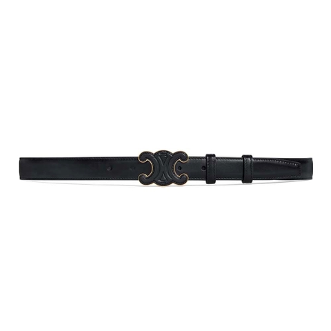 DÂY LƯNG Celine Women Medium Cuir Triomphe Belt in Natural Calfskin-Black