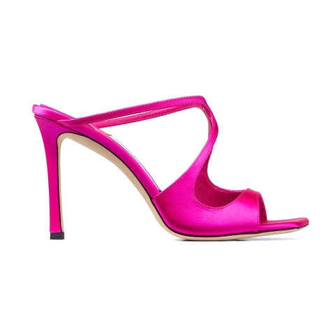 GIÀY Jimmy Choo Women Anise 95 Fuchsia Satin Mules in 95mm Heel Height