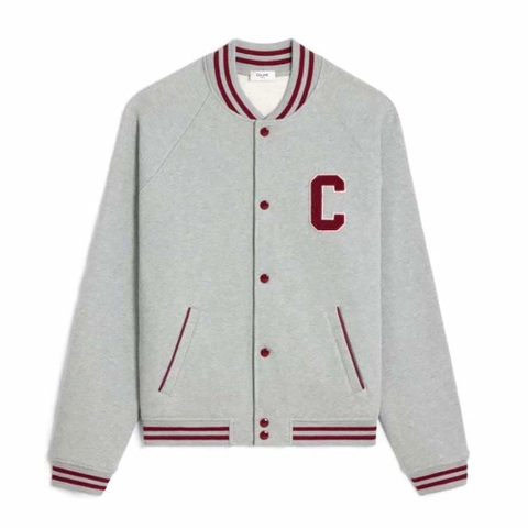 ÁO Celine Teddy College Jacket in Cotton Fleece