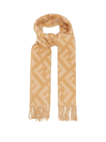 KHĂN FENDI FF-jacquard cashmere scarf
