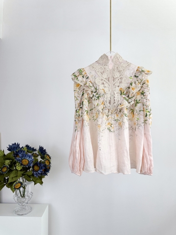 ÁO ZIMMERMANN Lace Fabric Flower Vintage Dress