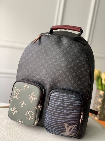 BALO LOUIS VUITTON DAMIER MONOGRAM Leather Backpack-Black