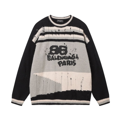 ÁO Balenciaga Multi Color Sewing Sweater Unisex