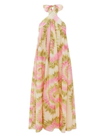 VÁY ALEMAIS HAI DÂY CỔ YẾM IN COTTON High Classy