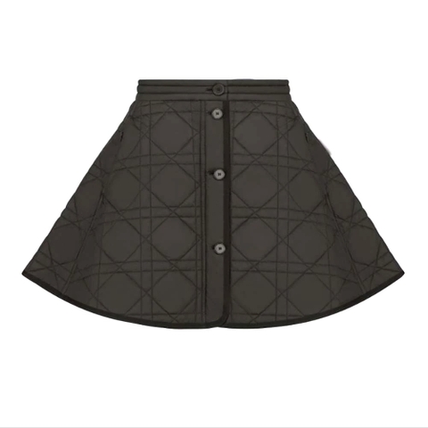 Chân váy Dior Macrocannage Miniskirt Black Quilted Technical Taffeta