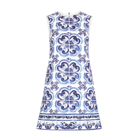 VÁY Dolce Gabbana D&G Women Short Majolica-Print Brocade Dress