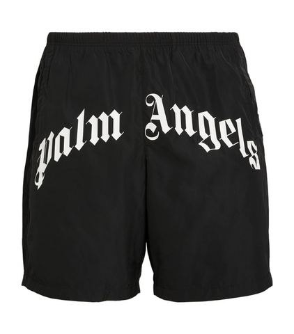 QUẦN PALM ANGELS  Curved-Logo Swim Shorts