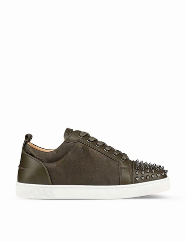 GIÀY CHRISTIAN LOUBOUTIN Louis Junior Spikes leather and textile low-top trainers