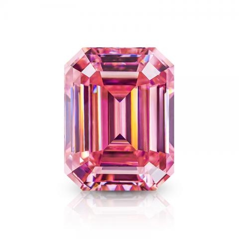 KIM MOISSANITE Màu hồng Pink Sakura VVS1 Emerald Cut Moissanite Loose(giá liên hệ)