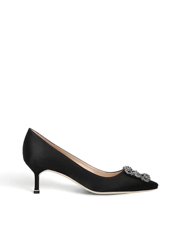 GIÀY MANOLO BLAHNIK Hangisi 50 Swarovski crystal-embellished satin pumps
