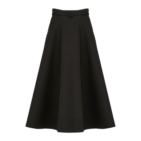 Chân váy Dior Mid-Length Skirt Black Wool and Silk