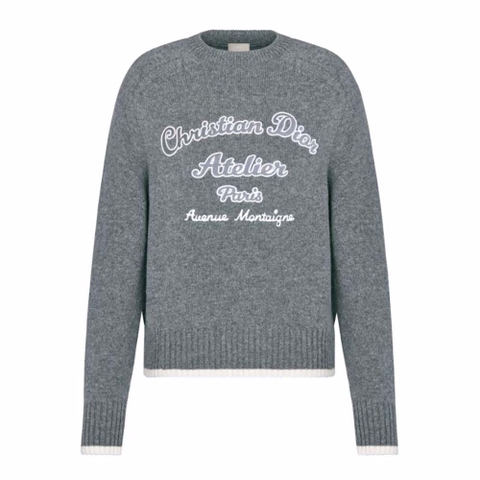 ÁO Dior Christian Dior Atelier Sweater Gray Wool Jersey SS2022