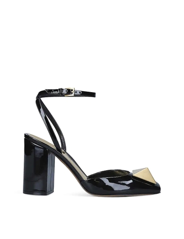 GIÀY VALENTINO GARAVANI One Stud embellished leather slingback courts