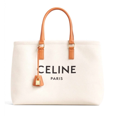 TÚI Celine Women Horizontal Cabas Celine in Canvas with Print-White