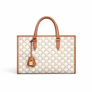 TÚI Celine Women Mini Horizontal Cabas in Triomphe Canvas and Calfskin-Beige