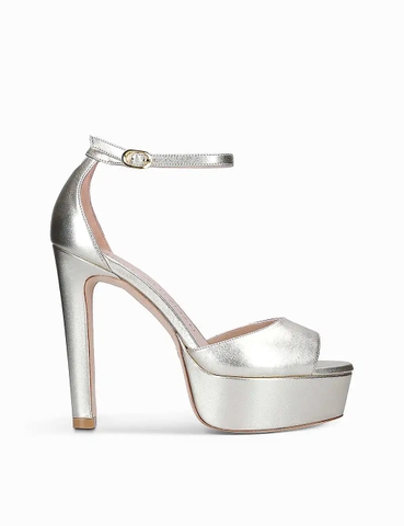 GIÀY STUART WEITZMAN Disco stiletto metallic-leather platform sandals