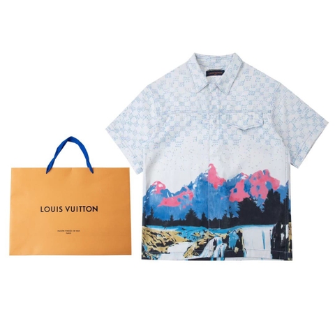 ÁO LOUIS VUITTON SHIRT HỌA TIẾT NATURAL DENIM