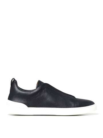 GIÀY ERMENEGILDO ZEGNA Triple Stitch low-top leather and fabric trainers