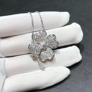 Vòng cổ Van Cleef & Arpels Cosmos kim cương vàng trắng 18K