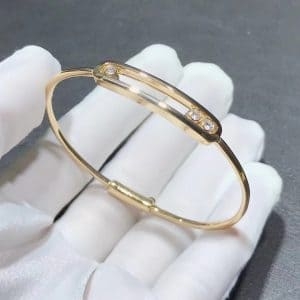 Vòng tay Messika Move Baby Diamond vàng hồng 18K