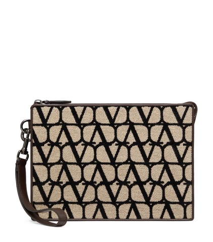 VÍ VALENTINO GARAVANI Toile Iconographe Flat Pouch