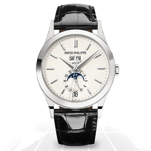 Đồng hồ PATEK PHILIPPE ANNUAL CALENDAR MOON PHASE 5396G-011 mặt số màu trắng