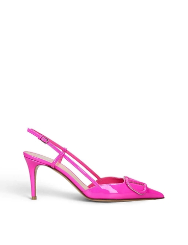 GIÀY VALENTINO GARAVANI VLOGO 80 pointed-toe leather slingback courts