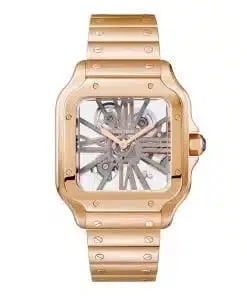 Đồng hồCartier Santos Dumont Skeleton mặt số màu xám