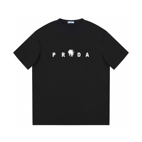 ÁO PRADA print cotton jersey T-shirt