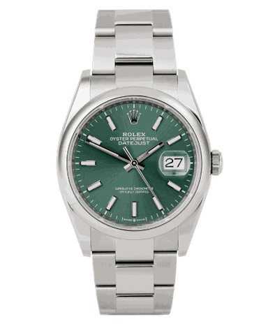 Đồng hồ Rolex Datejust Mint Green Dial 36 mặt số màu xanh bạc hà