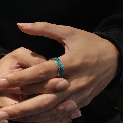 Nhẫn GUCCI Sterling Silver Green 2021 Year Limited Edition chữ G bạc S925