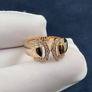 Nhẫn kim cương C De Cartier vàng hồng 18K