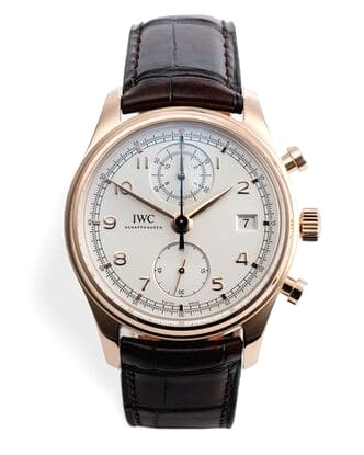 Đồng hồ IWC Portugieser Chronograph Classic Rose Gold mặt số màu trắng