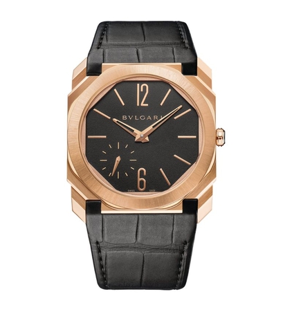 Đồng hồ BVLGARI Rose Gold Octo Finissimo Automatic mặt số màu đen